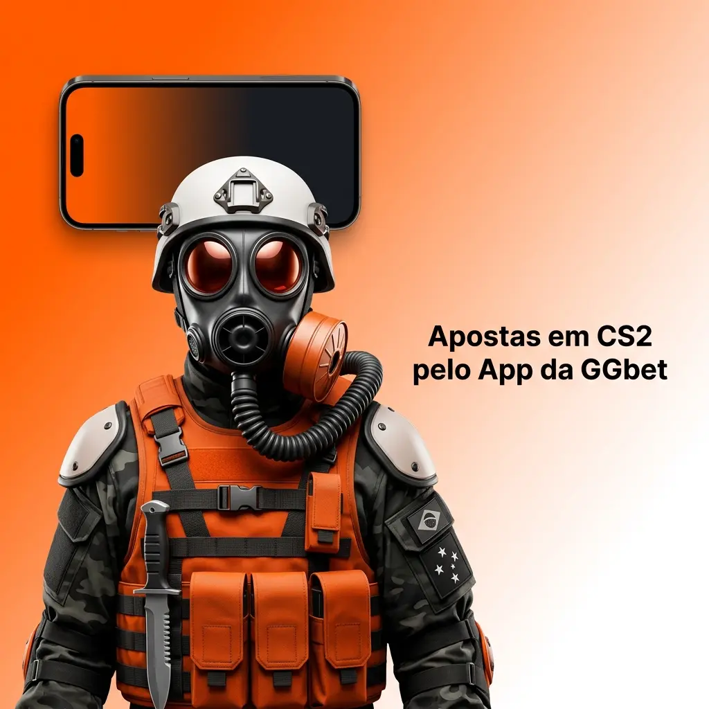 Aplicativo GGbet aberto no celular mostrando apostas em CS2 com opções de mercados e eventos ao vivo