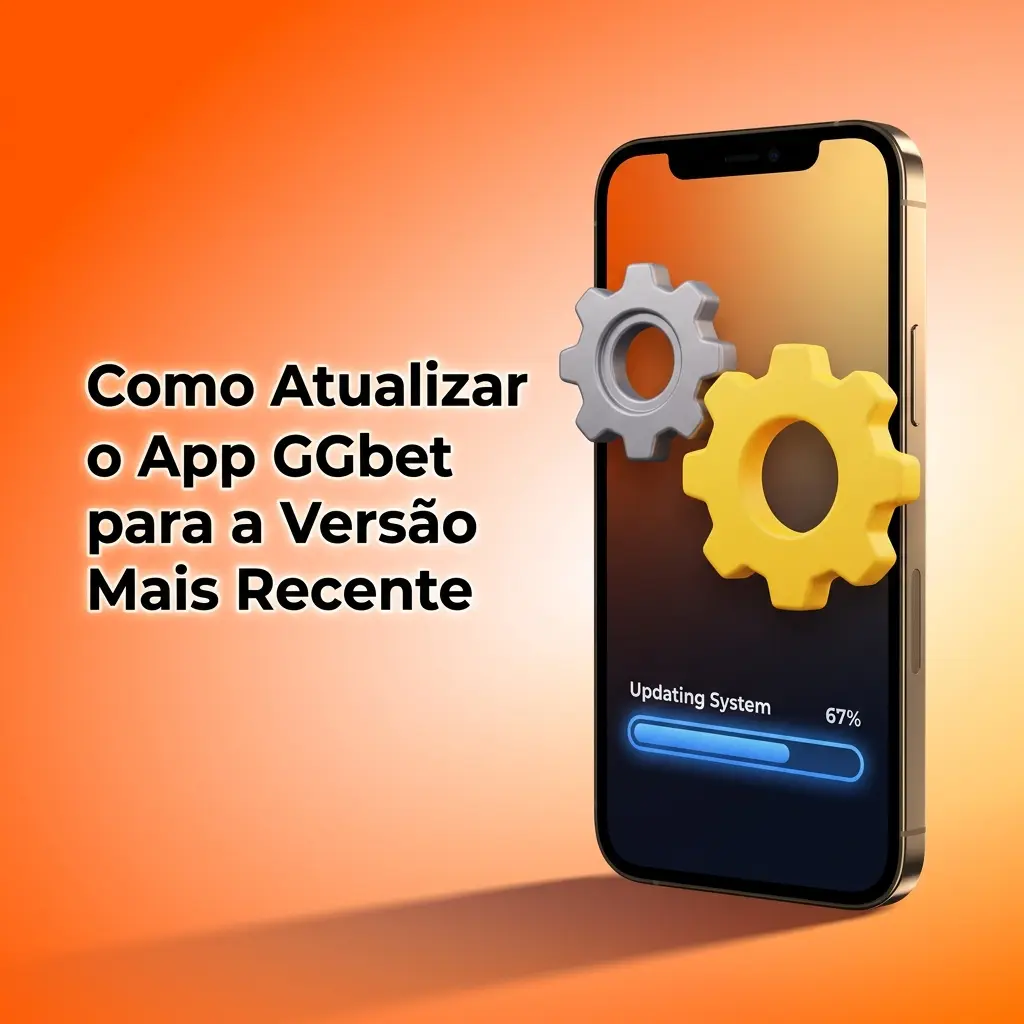 Mão segurando smartphone com app GGbet aberto, representando atualização automática para iOS