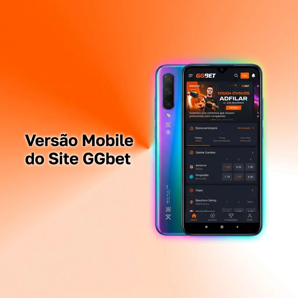 Tela do site GGbet no celular via navegador, layout responsivo para apostas, cassino e conta sem instalar app